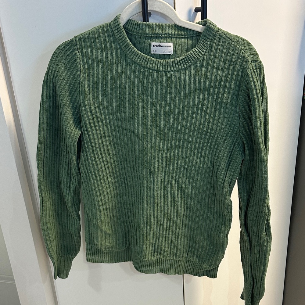 Frank & Oak Forest Green Ribbed Sweater